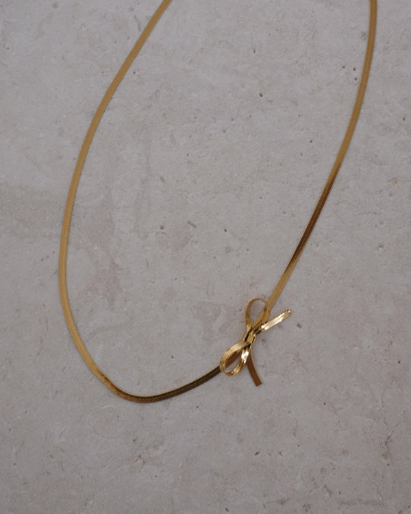 Baby Bow Necklace - Gold