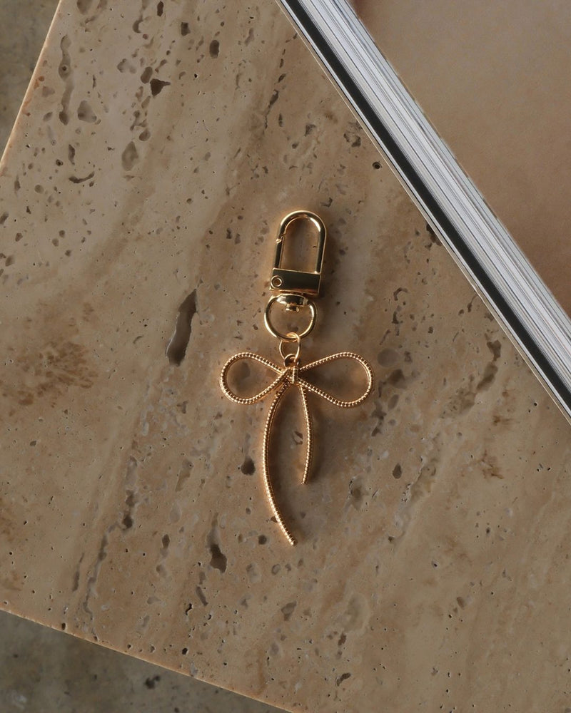 Bella Bow Keychain – Gold