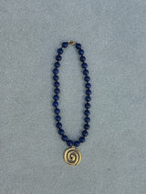 Sol Spiral Beaded Necklace - Midnight Blue