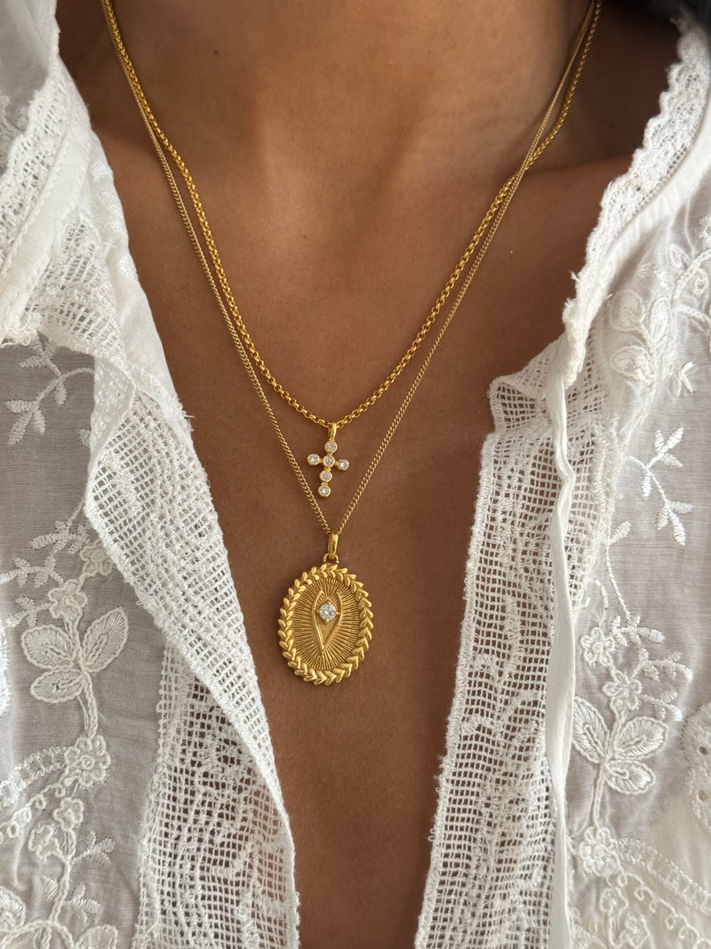 Lola Cross Necklace - Gold