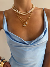 Dina Oval Drop Necklace