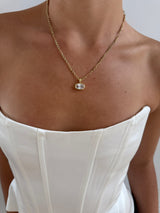 Dina Oval Drop Necklace