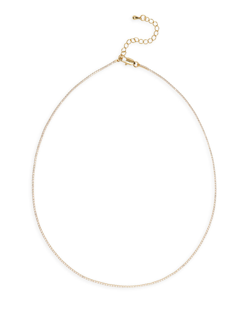 Petite Tennis Necklace - Gold