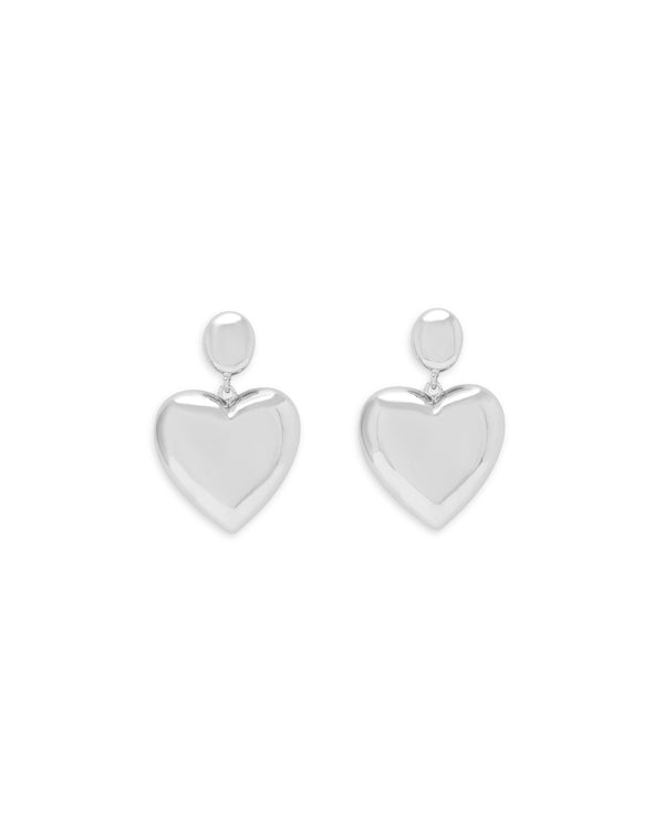 Juno Hearts Earrings - Silver