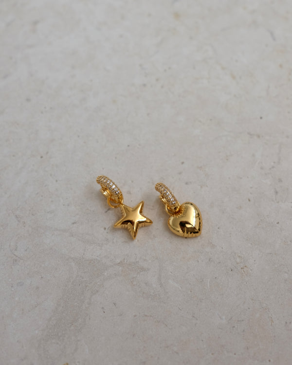 I Heart Earrings - Gold