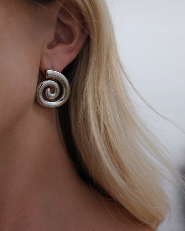 Swirl Earrings - Silver