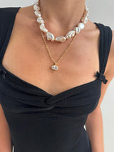 Dina Oval Drop Necklace