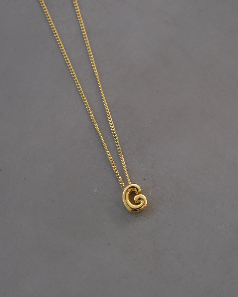 Bubble Letter Necklace – Gold