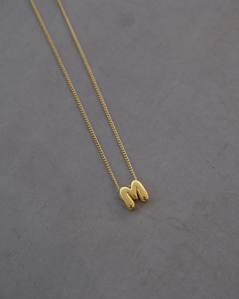 Bubble Letter Necklace – Gold