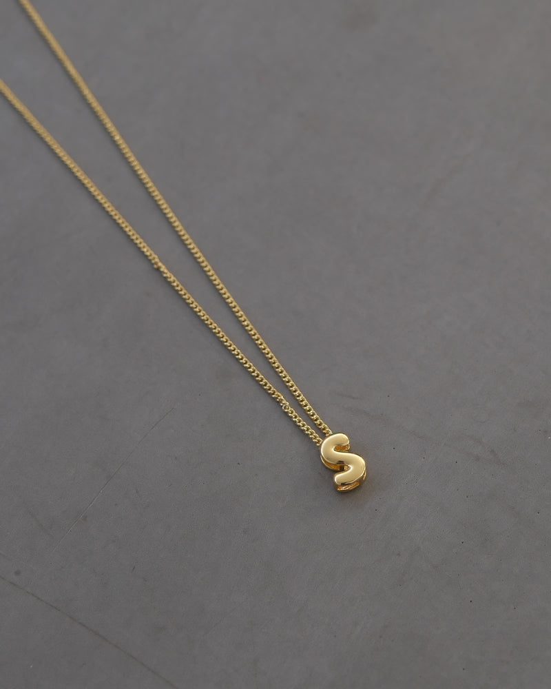 Bubble Letter Necklace – Gold