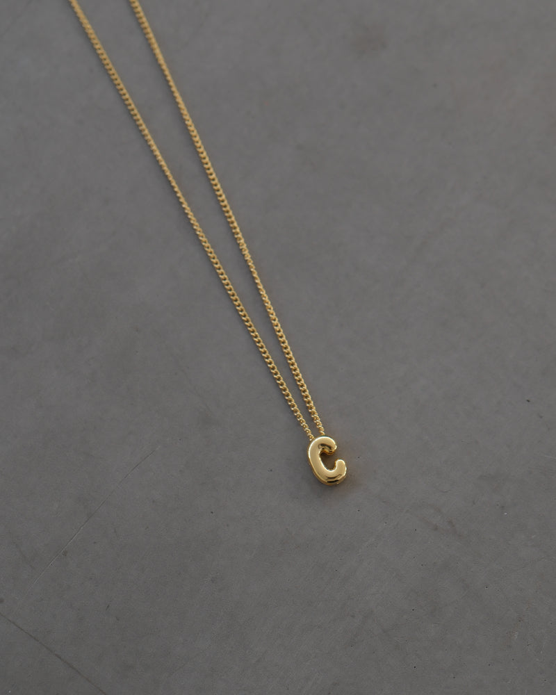 Bubble Letter Necklace – Gold