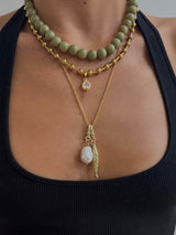 Olive Beaded Necklace