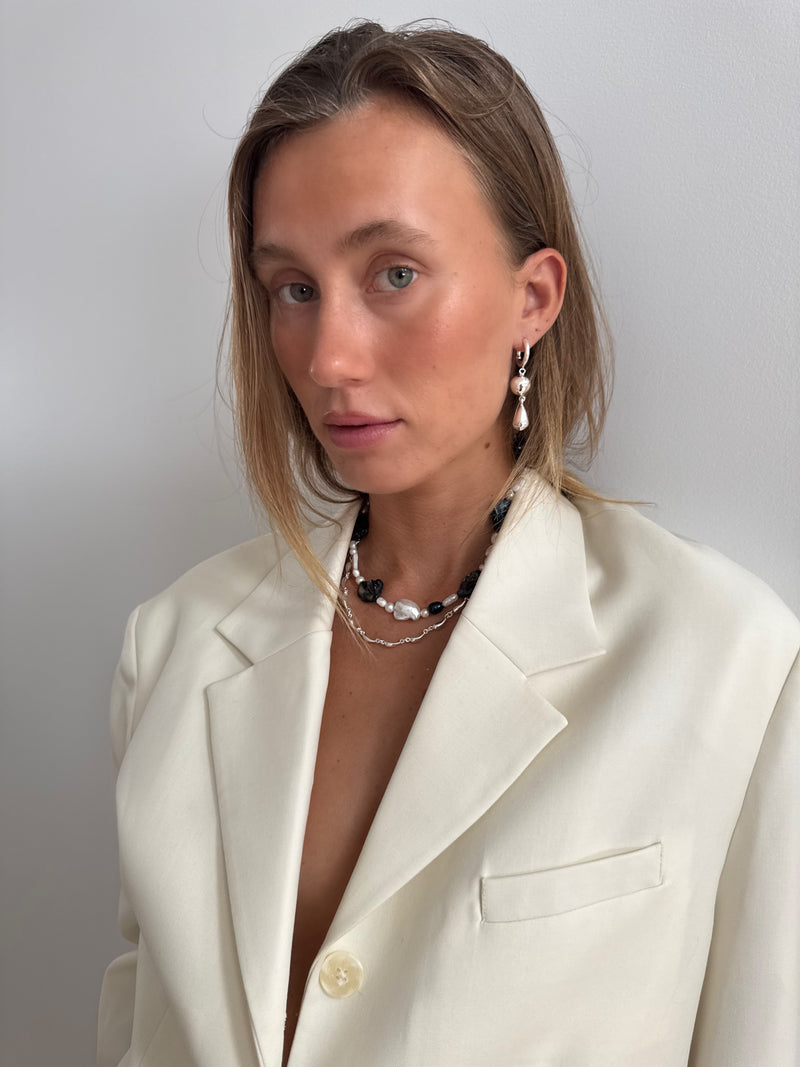 Tia Drop Earrings -  Silver