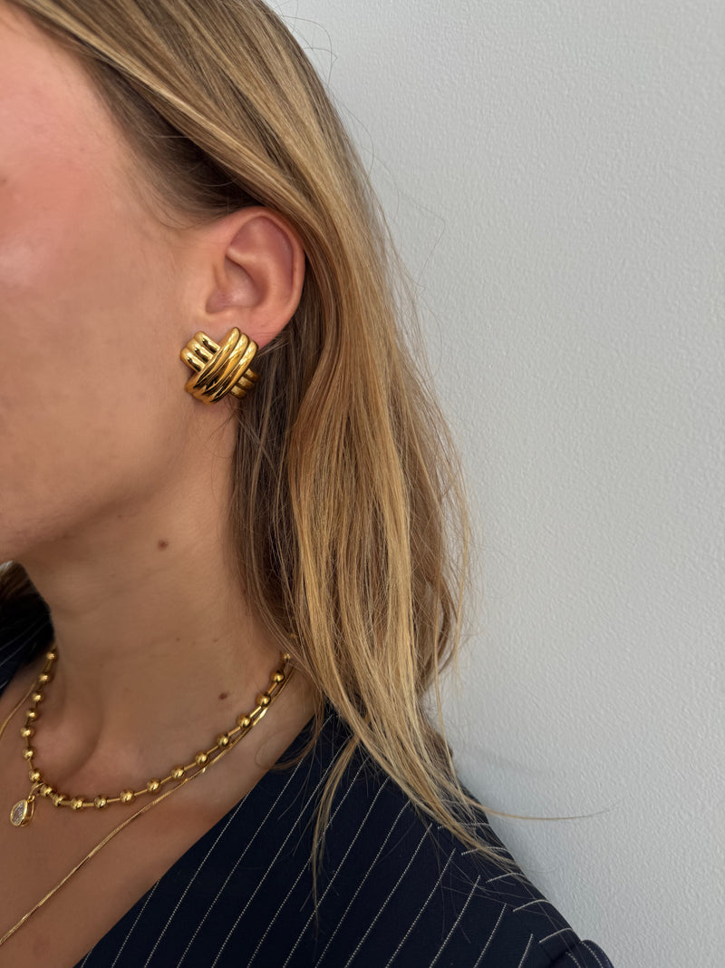 Criss Cross Earrings -  Gold