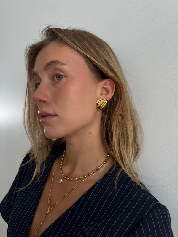 Criss Cross Earrings -  Gold