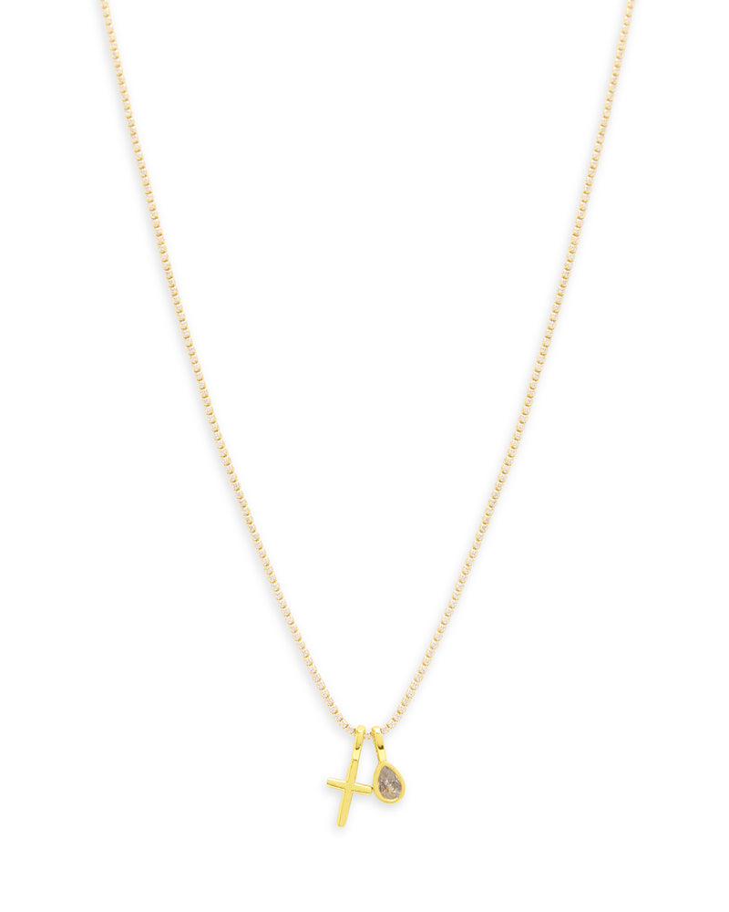 Petite Cross Necklace - Gold