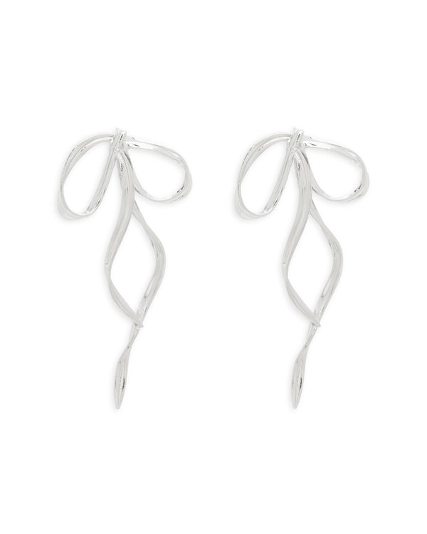 Bow Earrings – Silver