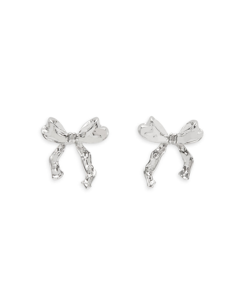 Baby Bow Earrings - Silver