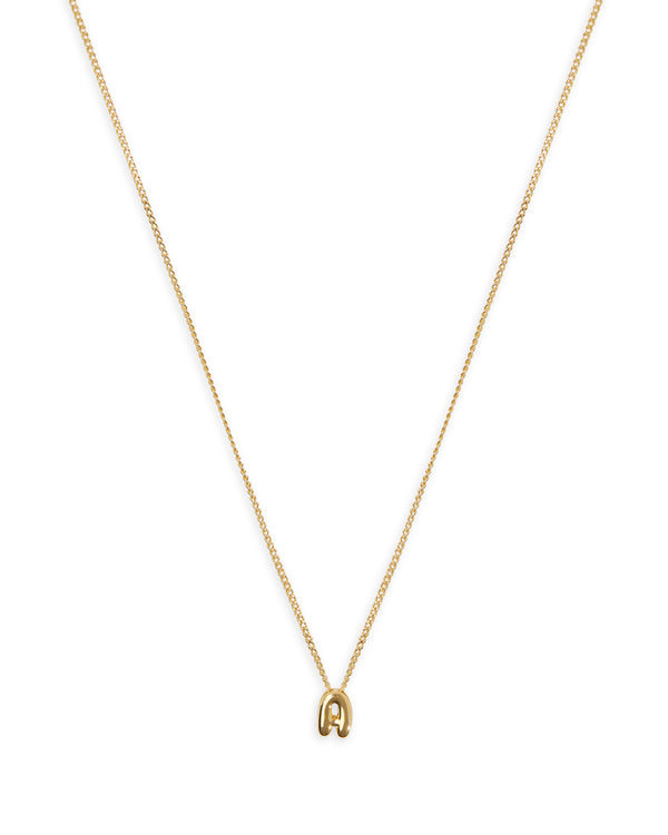 Bubble Letter Necklace – Gold