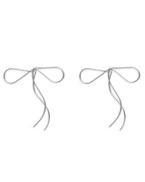 Fine Bow Earrings - Silver