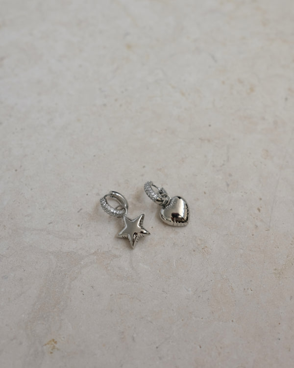 I Heart Earrings - Silver