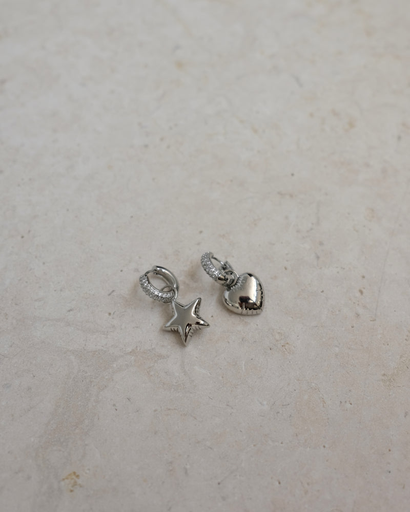 I Heart Earrings - Silver