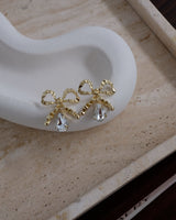 Sparkle Bow Earrings - Gold
