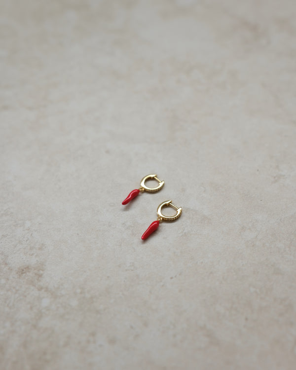 Mini Chili Earrings - Gold