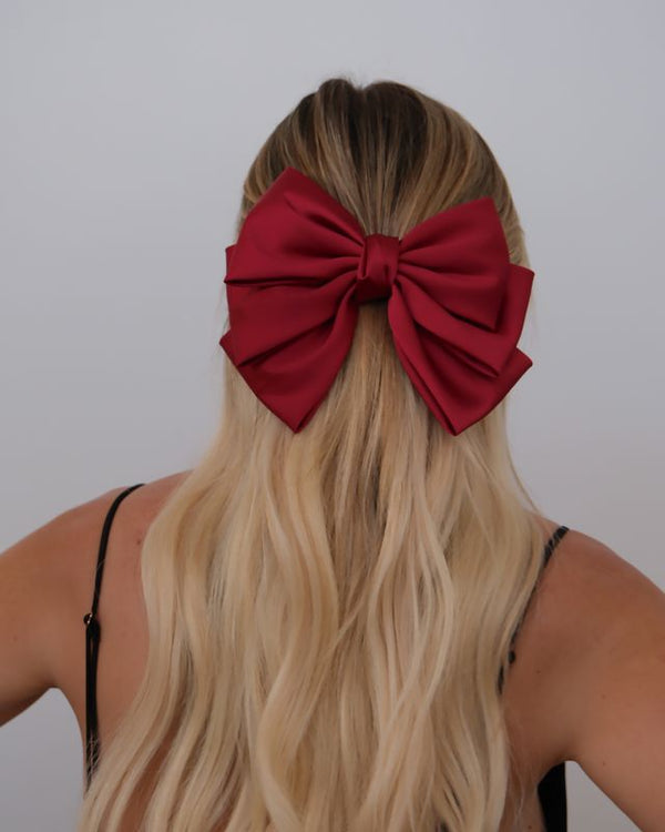 Nelly Bow Hair Clip - Red